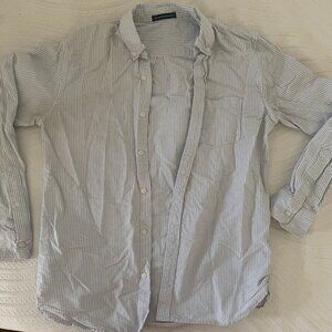 Brandy Melville Blue and White Striped Button Down One Size